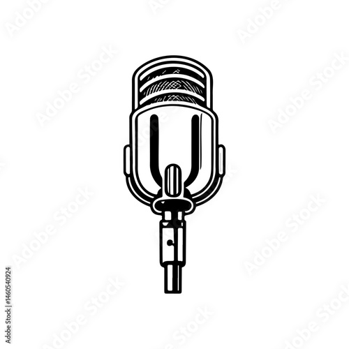 Stylized vintage microphone illustration evoking artistic vocal performance
