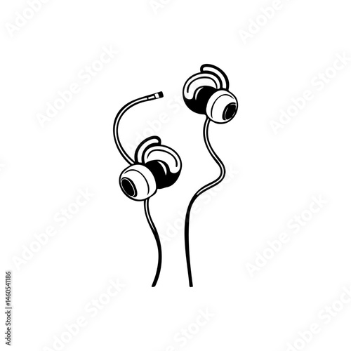 Minimalist earphones illustration capturing the essence of portable audio experience