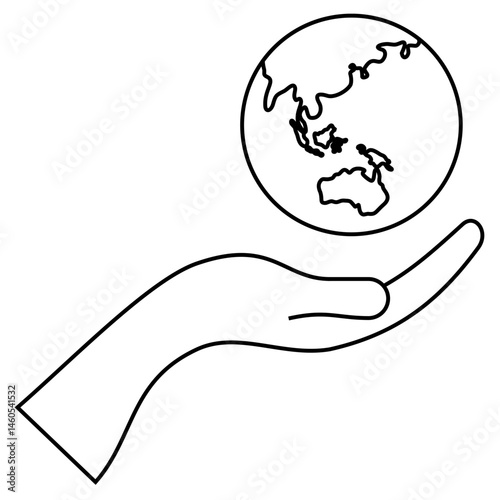 Earth hand icon
