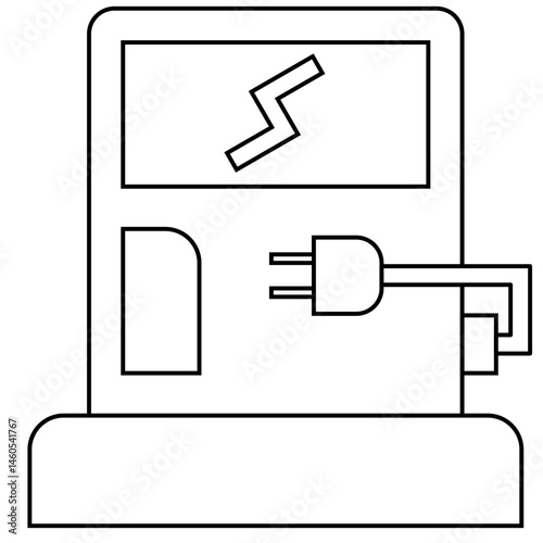 Electric car station icon