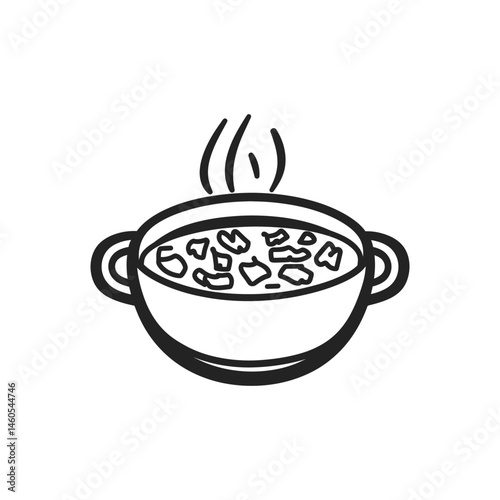 Isolated Hot Soup Bowl Icon with Transparent Background