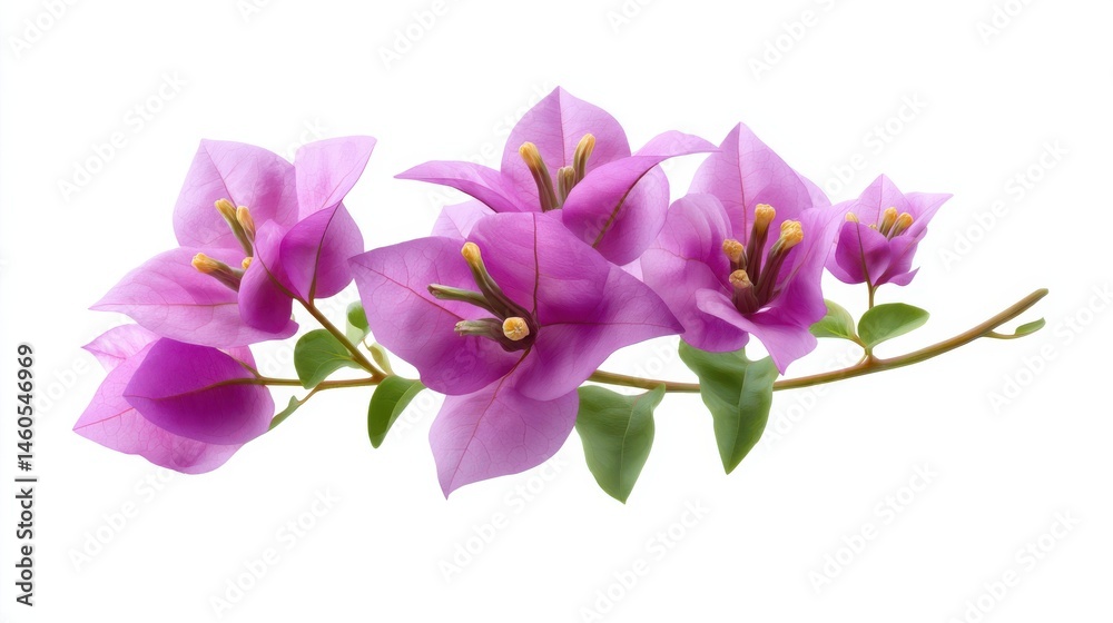 Closeup of a stunning arrangement of vibrant pink and purple bougainvillea flowers showcasing their delicate petals and intricate patterns against a plain background Closeup of a stunning arrangement of vibrant pink and purple bougainvillea flowers showcasing their delicate petals and intricate patterns against a plain background
