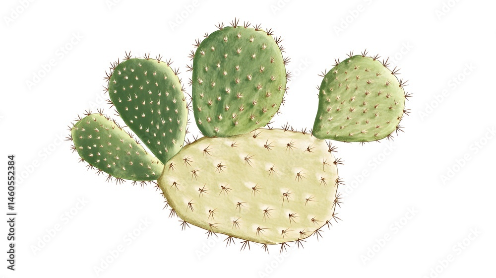 A stylized illustration of a prickly pear cactus. A stylized illustration of a prickly pear cactus.