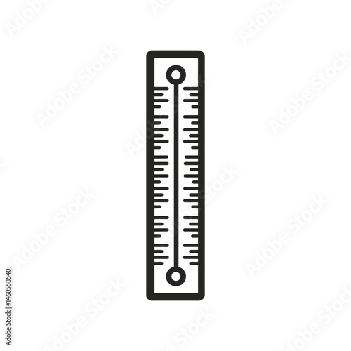Isolated Thermometer Icon With Scale on Transparent Background
