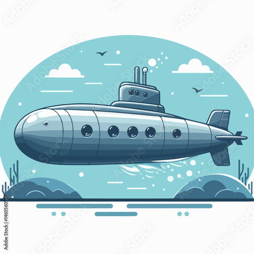 submarine vector illustration