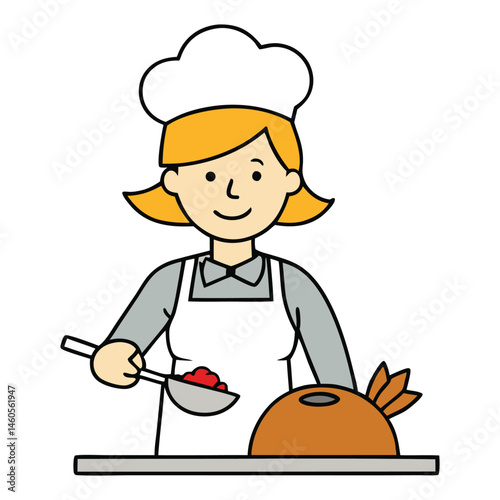 A woman carefully cooks a golden-brown turkey, filling the kitchen with rich aromas and warmth, capturing a timeless tradition of home and family.
