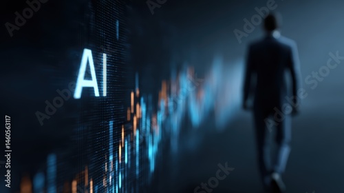 Business strategist implementing AI tools for future market growth.