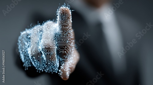 Business strategist implementing AI tools for future market growth.