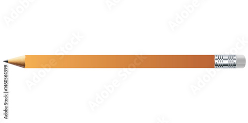 Graphite Pencil With Eraser Tool Vector Illustration.	