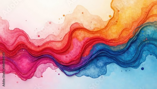 Abstract watercolor wash, flowing colors merging seamlessly, illustration, creative, smooth