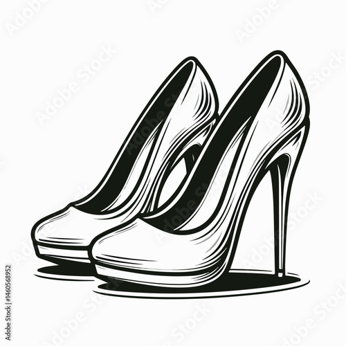 vector illustration of heels shoes
