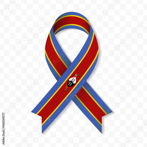 Eswatini  flag stripe ribbon vector illustration on a transparent background vector image
