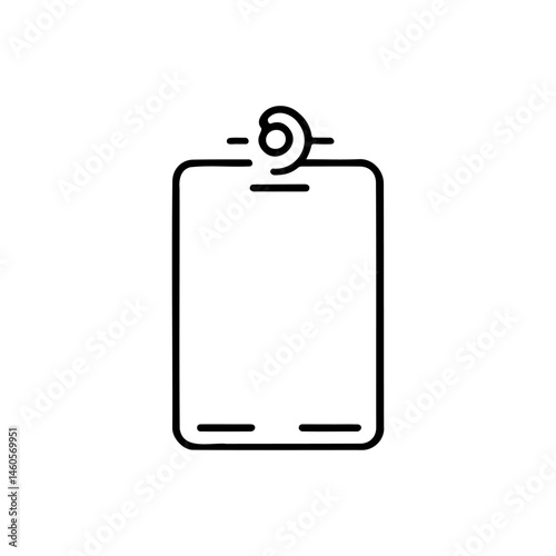 Minimalist outline illustration of a blank clipboard with clip fixture design