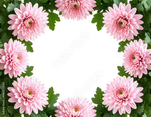pink chrysanthemum flowers border