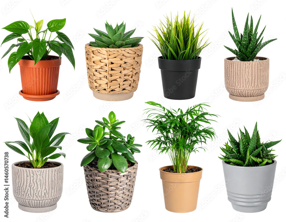 Fototapeta premium herbs in pots isolated