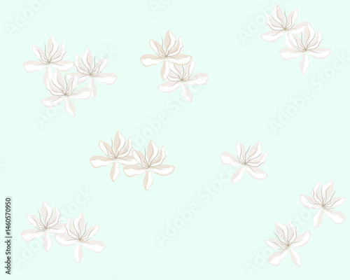 seamless white flower with pastel color background illustration. for printable or wrapping