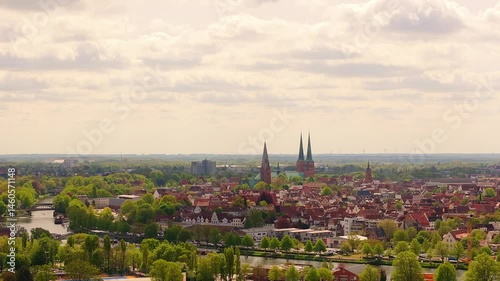 the historic germany city of luebeck 4k 50fps video