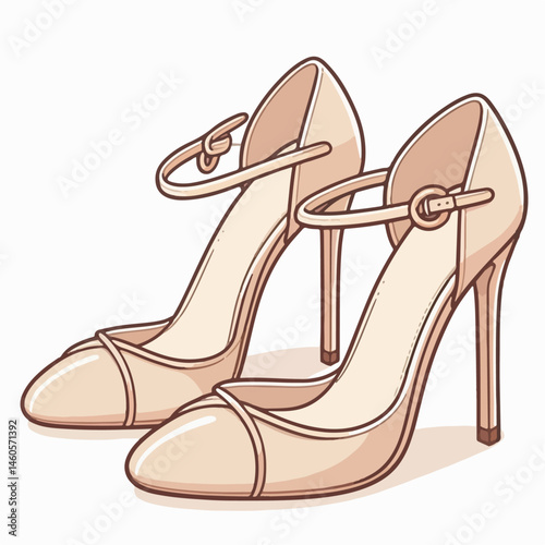 vector illustration of heels shoes
