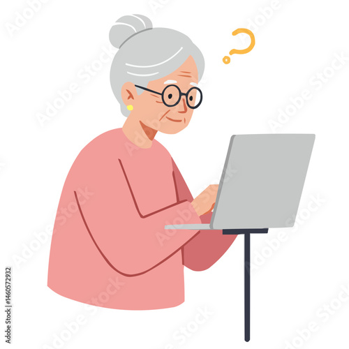 Elderly woman learning technology - engaged senior lady mastering modern tablet, her face lit with curiosity and joy of digital discoveries.