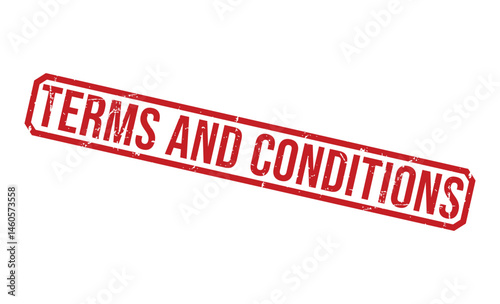 TERMS AND CONDITIONS rubber stamp on white background. TERMS AND CONDITIONS Stamp.