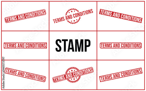 TERMS AND CONDITIONS rubber stamp vector illustration on white background