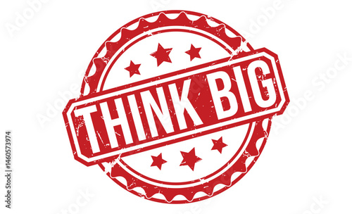 THINK BIG rubber stamp vector illustration on white background
