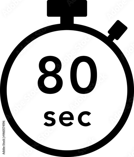 80秒のストップウォッチのアイコン