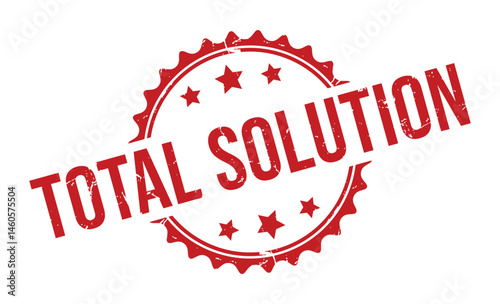 TOTAL SOLUTION rubber stamp on white background. TOTAL SOLUTION Stamp.