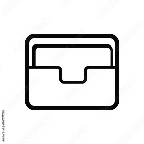 Line Art Card Holder in Outline Style with White and Transparent Background