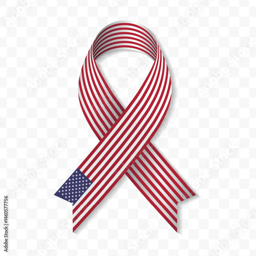 United States of America flag stripe ribbon vector illustration on a transparent background vector image