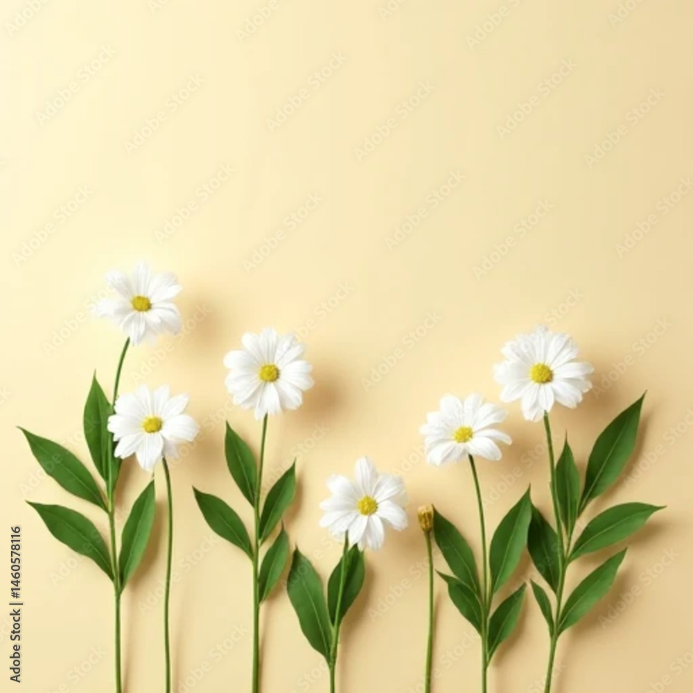 Fototapeta premium white flowers on wooden background