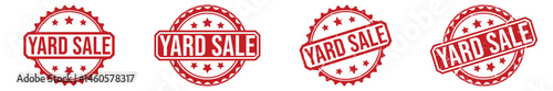 YARD SALE red rubber stamp vector design.