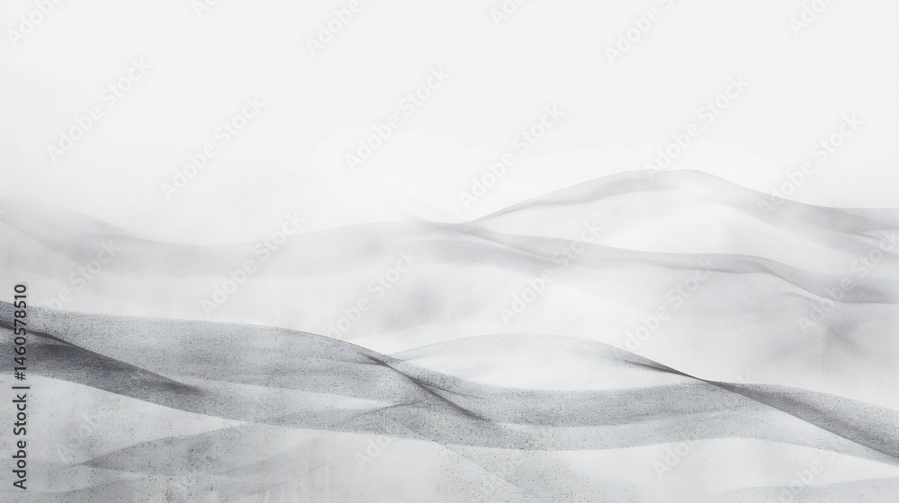 Obraz premium Serene monochrome dunes, an abstract illustration showcasing soft ridges and textures