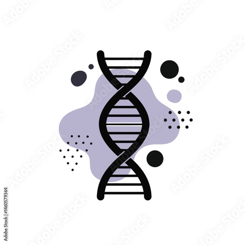 DNA double helix genetic structure with abstract background vector illustration design