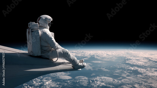 Astronaut Sitting in Space Exploring the Final Frontier
