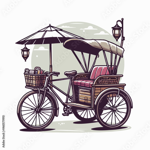 rickshaw vector illustration