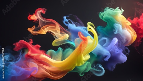 Vibrant Paint Splash Underwater on Dark Backdrop