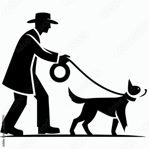 vector illustration of a person petting a dog