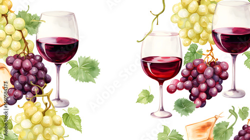 Elegant Seamless Pattern of Red, White, and Pink Wine Glasses for Stylish Designs