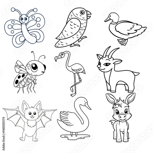 Wallpaper Mural set of funny cartoon animal Torontodigital.ca