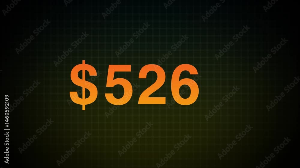 Dollar Counting from 0$ to 1000$ money and digits increasing Counting Numbers, Money counter going up, 0 to 1000 dollar up animation, Number counter of dollar animation on abstract grid background
Dollar Counting from 0$ to 1000$ money and digits increasing Counting Numbers, Money counter going up, 0 to 1000 dollar up animation, Number counter of dollar animation on abstract grid background