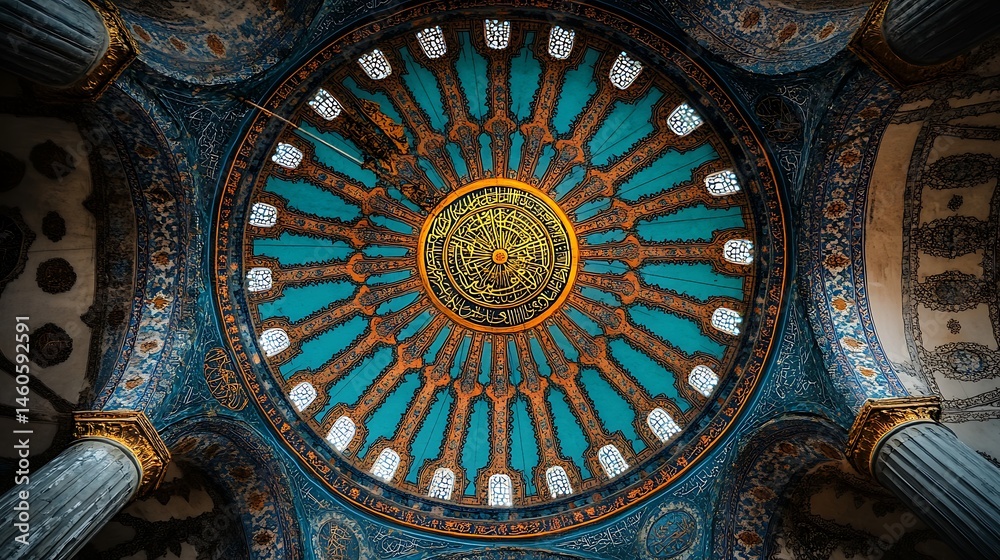 Fototapeta premium The Magnificent Dome: A Symphony of Turquoise and Gold