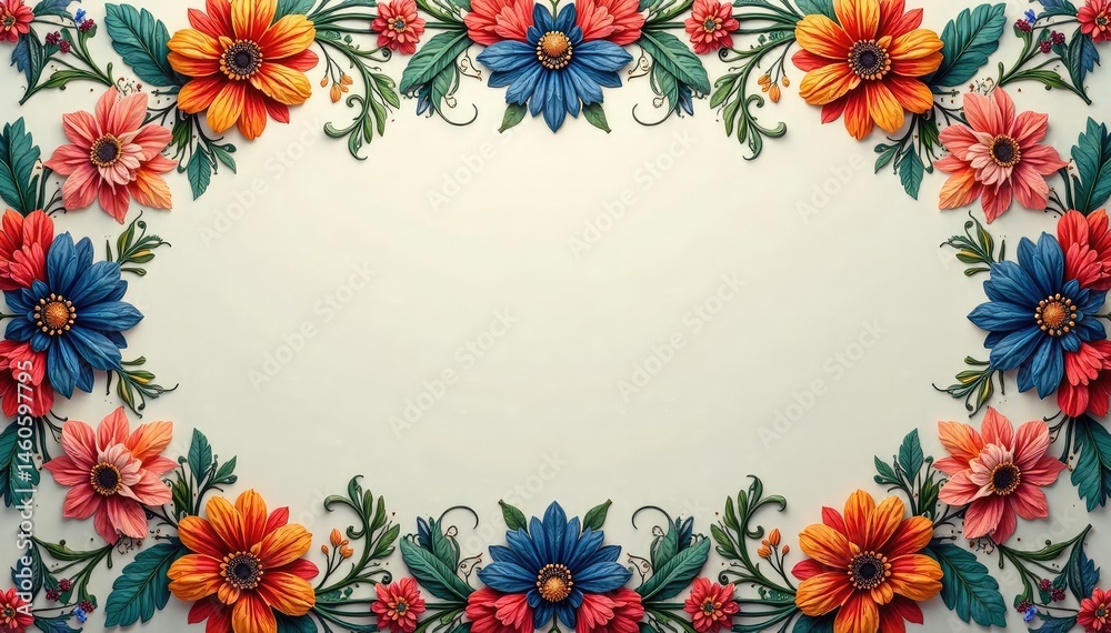 Fototapeta premium Intricate floral design, repeating seamlessly across surface, seamless, modern