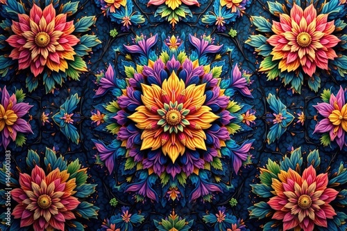 Intricate floral motifs within a hexagonal grid , stylish, hexagon, decor