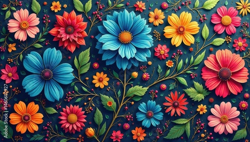 Intricate floral motif creating a continuous design , classic, design, floral