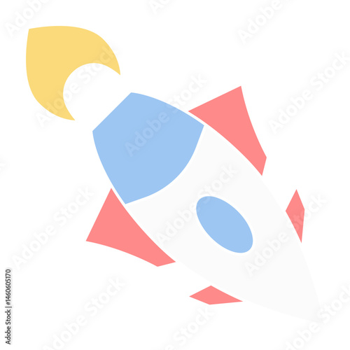 Spaceship icon in flat design