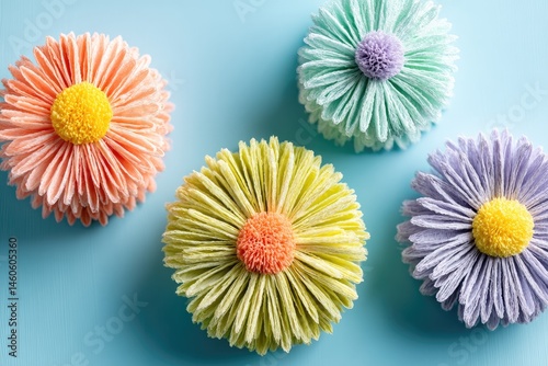 Cheerful Springtime Flowers Pastel Yarn Crafts for a Bright and Happy Home