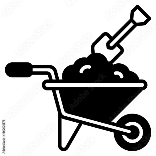 Wheelbarrow mixed color icon
