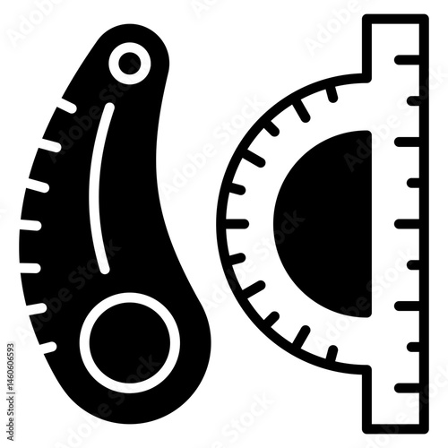 Curve Ruler mixed color icon
