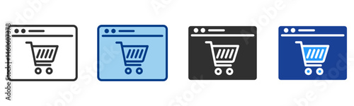 Online Shop Icon Multiple Style Vector Collection 